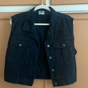 VINTAGE JORDACHE black denim vest